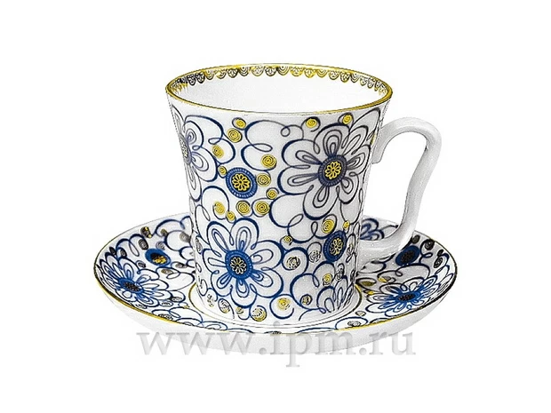 Императорский фарфоровый завод Бокал с блюдцем форма Ленинградский рисунок Вьюнок 360 мл арт. 81.13920.00.1