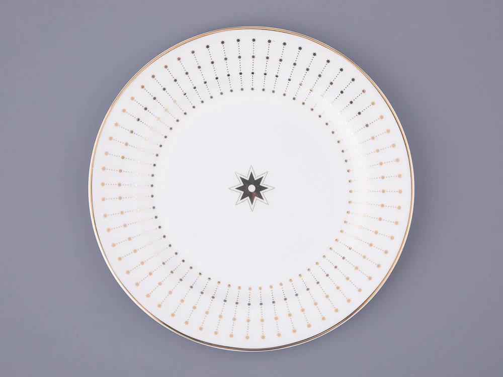 Тарелка плоская 200 мм форма Стандартная 2 рисунок Азур золотой арт. 80.93401.00.1