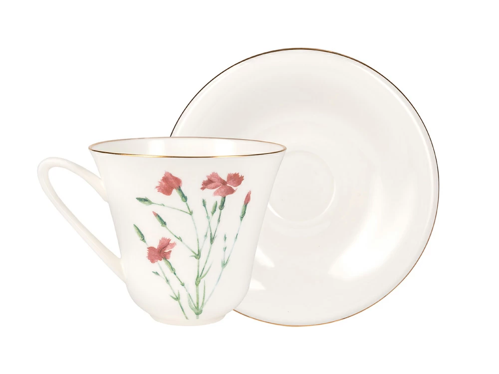 Чашка с блюдцем чайная форма Сад рисунок Гвоздика арт. 81.26756.00.1