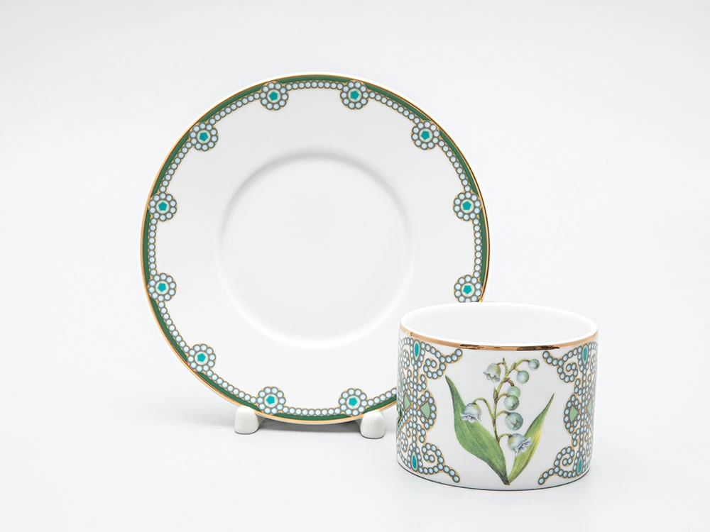 Чашка с блюдцем форма Соло 300 мл рисунок Ландыш майский, арт. 81.29190.00.1