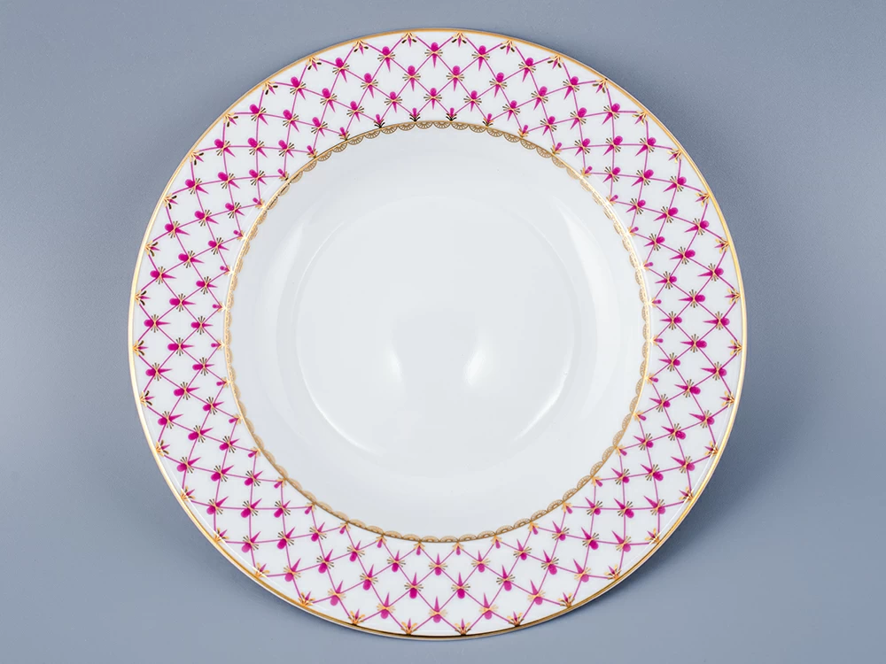 Тарелка глубокая 225 мм, форма Европейская-2, рисунок Сетка-Блюз 2, артикул 80.85413.00.5