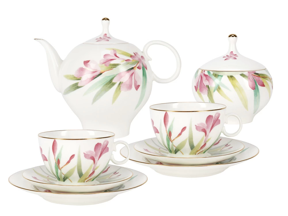 Сервиз чайный форма Яблочко рисунок Акварель,6 персон 20 предметов, арт. 81.27032.00.1