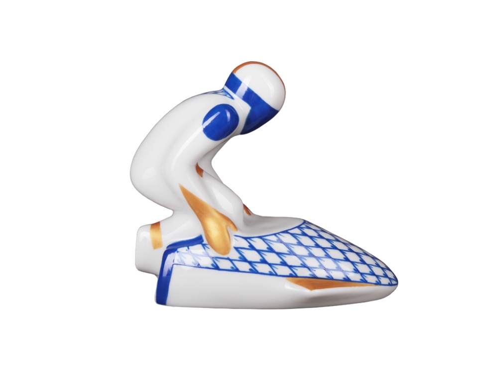 Скульптура форма Бобслеист рисунок Синяя сетка арт. 82.82946.00.1