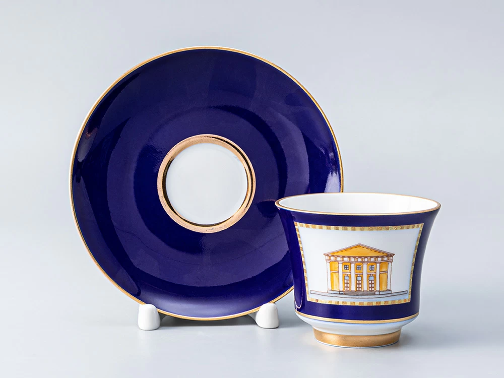 Чашка с блюдцем кофейная 145 мл.,  форма Банкетная,  рисунок Классика Петербурга 52% №5 арт. 81.18112.00.1