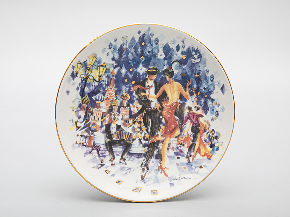 Декоративная тарелка 195 мм форма Эллипс рисунок Танго на Красной площади 1 арт. 80.39851.00.1