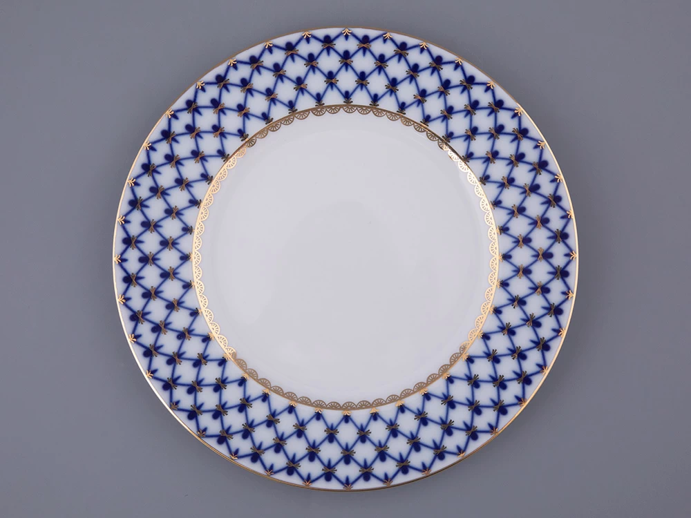 Императорский фарфоровый завод Тарелка 200 Европейская-2 Кобальтовая сетка арт. 80.85300.00.1