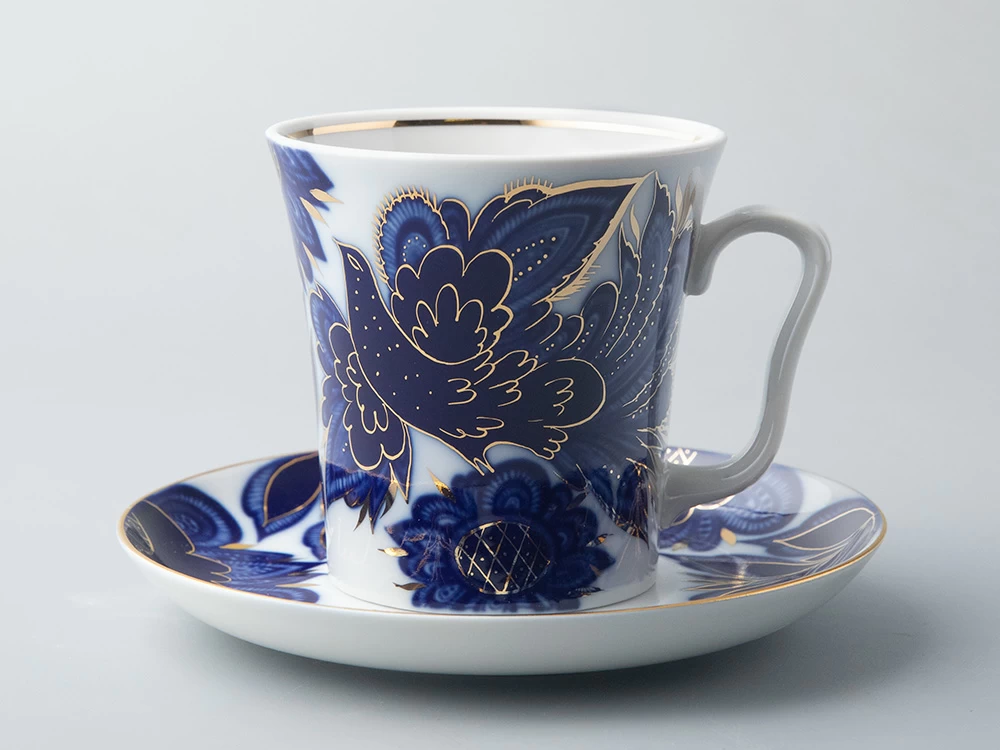 Бокал с блюдцем форма Ленинградский рисунок Птицы 360 мл арт. 81.10493.00.1