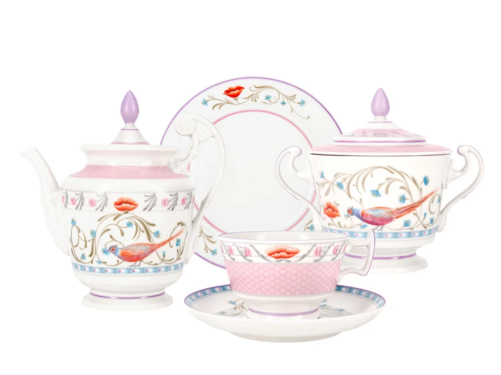 Сервиз чайный форма Александрия рисунок Фазаны, 6 персон 20 предметов арт. 81.25886.00.1