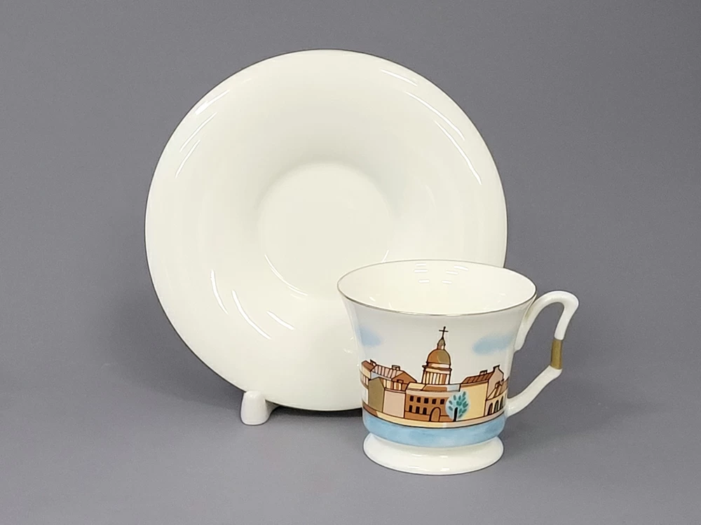 Императорский фарфоровый завод Чашка с блюдцем кофейная 145 мл.,  форма Юлия,  рисунок Петербург арт. 81.18670.00.1
