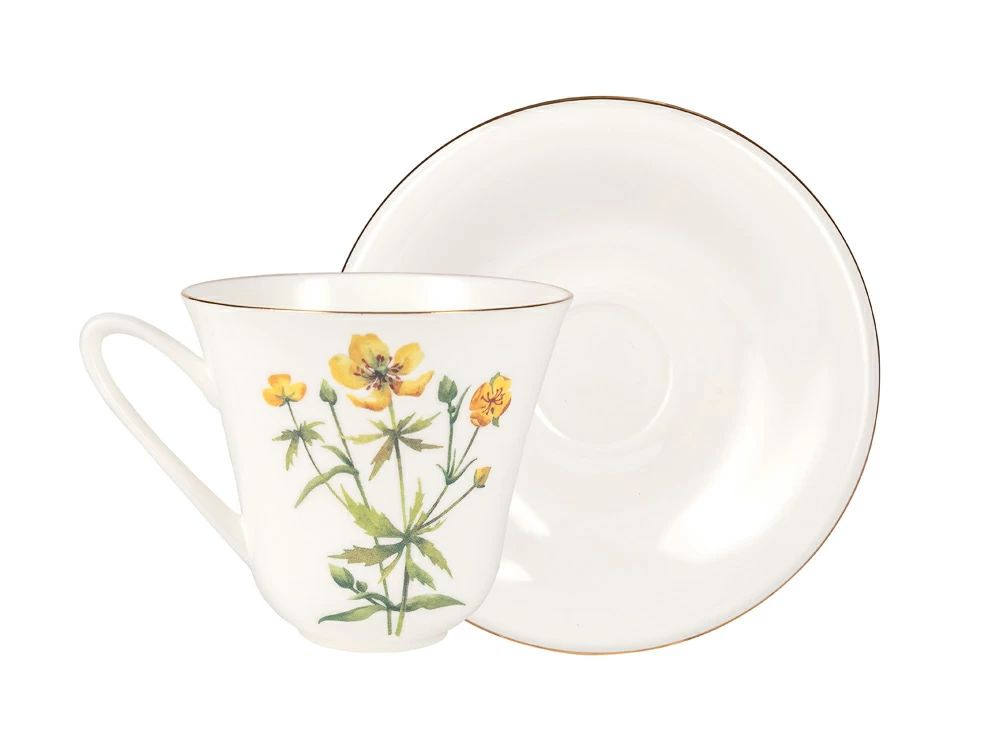 Чашка с блюдцем чайная форма Сад рисунок Лютик арт. 81.26758.00.1