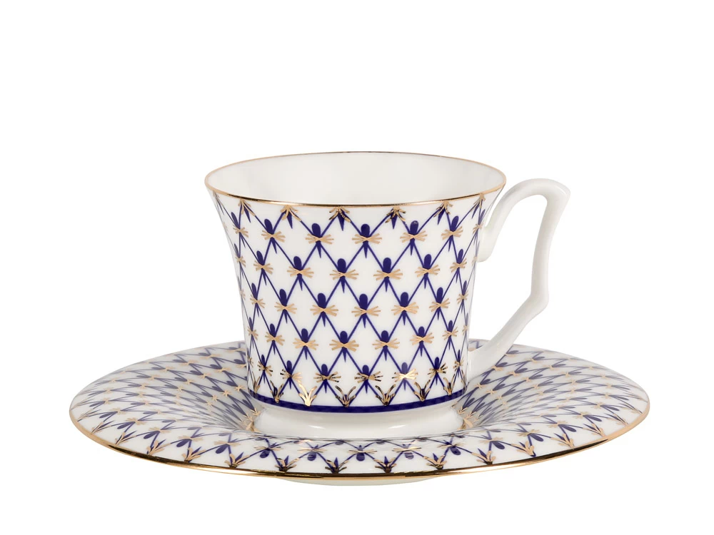 Чашка с блюдцем кофейная 145 мл форма Юлия рисунок Кобальтовая сетка арт. 81.20119.00.1