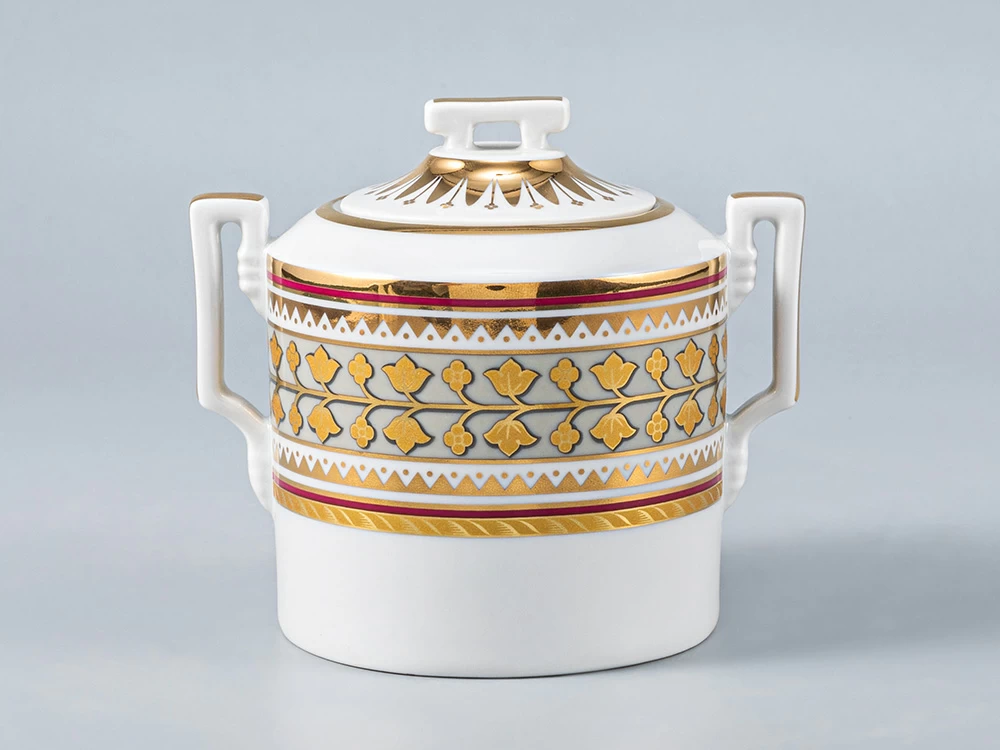 Императорский фарфоровый завод Сахарница форма форма Гербовая рисунок Бельведер арт. 80.95191.00.1