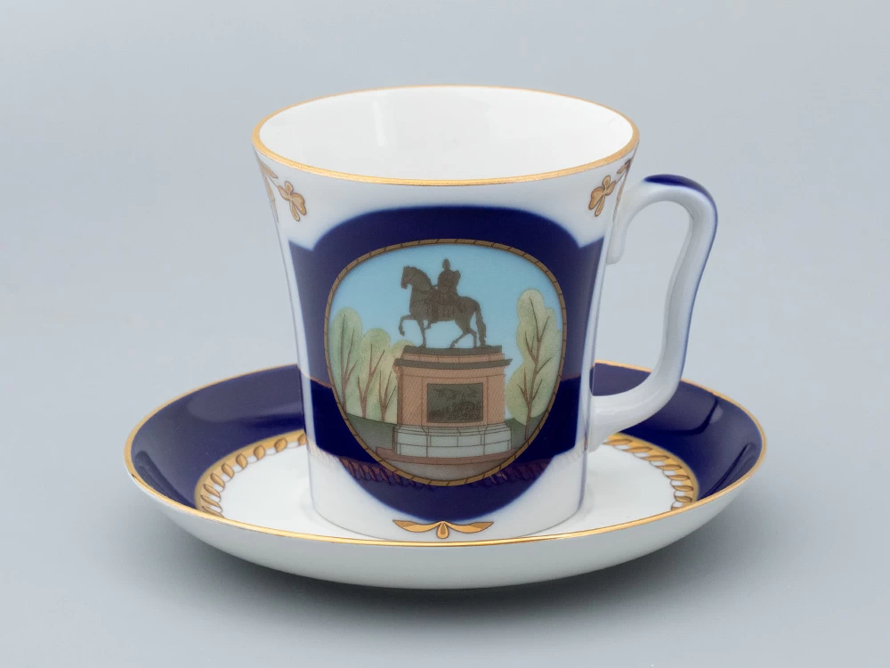 Бокал с блюдцем форма Ленинградский рисунок Прадеду правнук арт. 81.31478.00.1