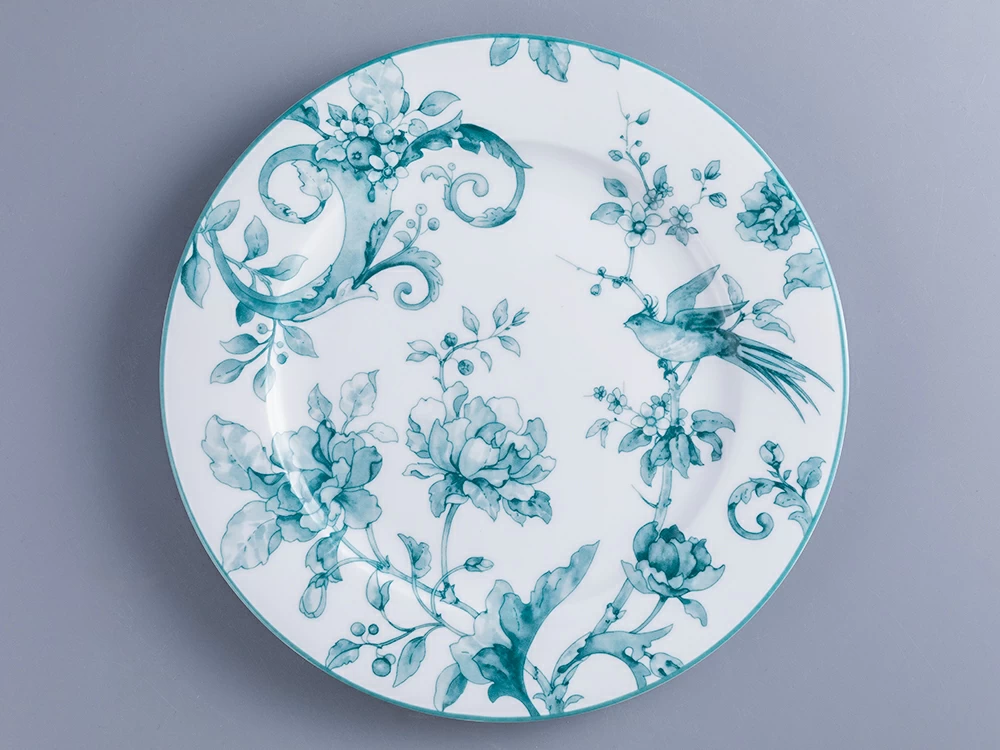 Тарелка мелкая 215 мм, форма Европейская, Рисунок Monplaisir Green (Монплезир Грин), арт., 80.48337.00.1