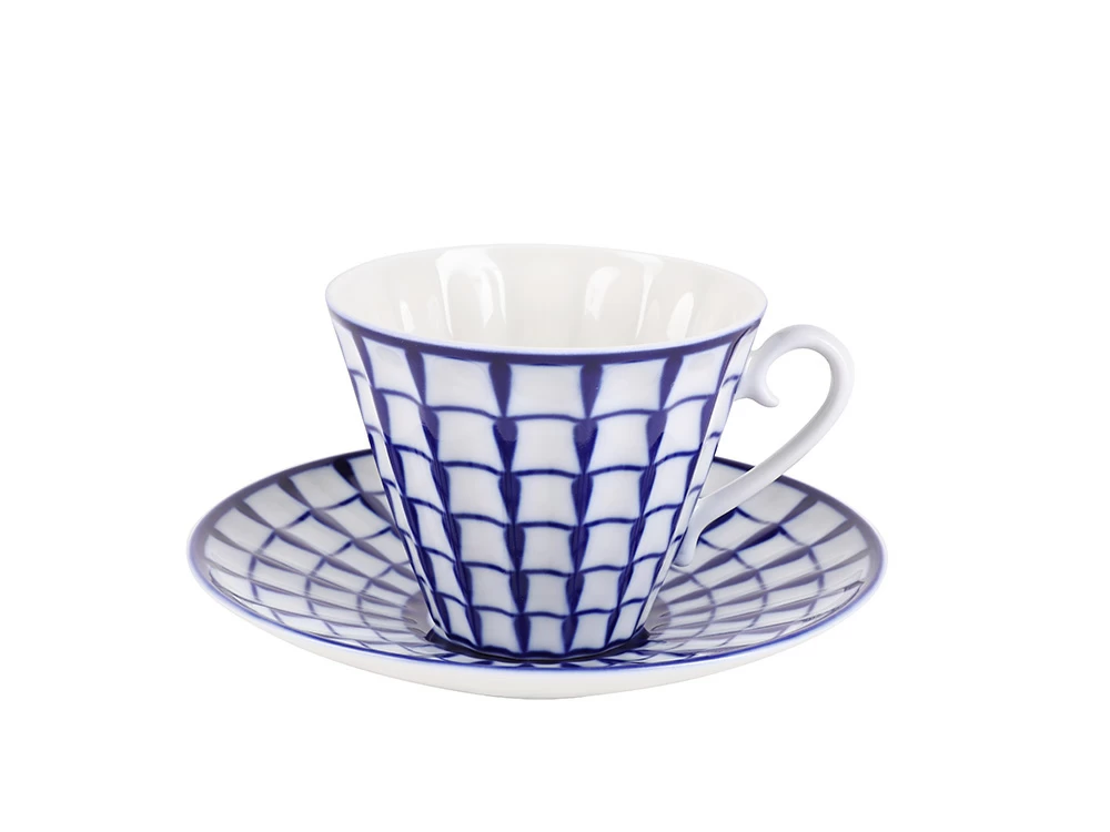 Императорский фарфоровый завод Чашка с блюдцем чайная форма Лучистая рисунок Классик, арт.81.28660.00.1