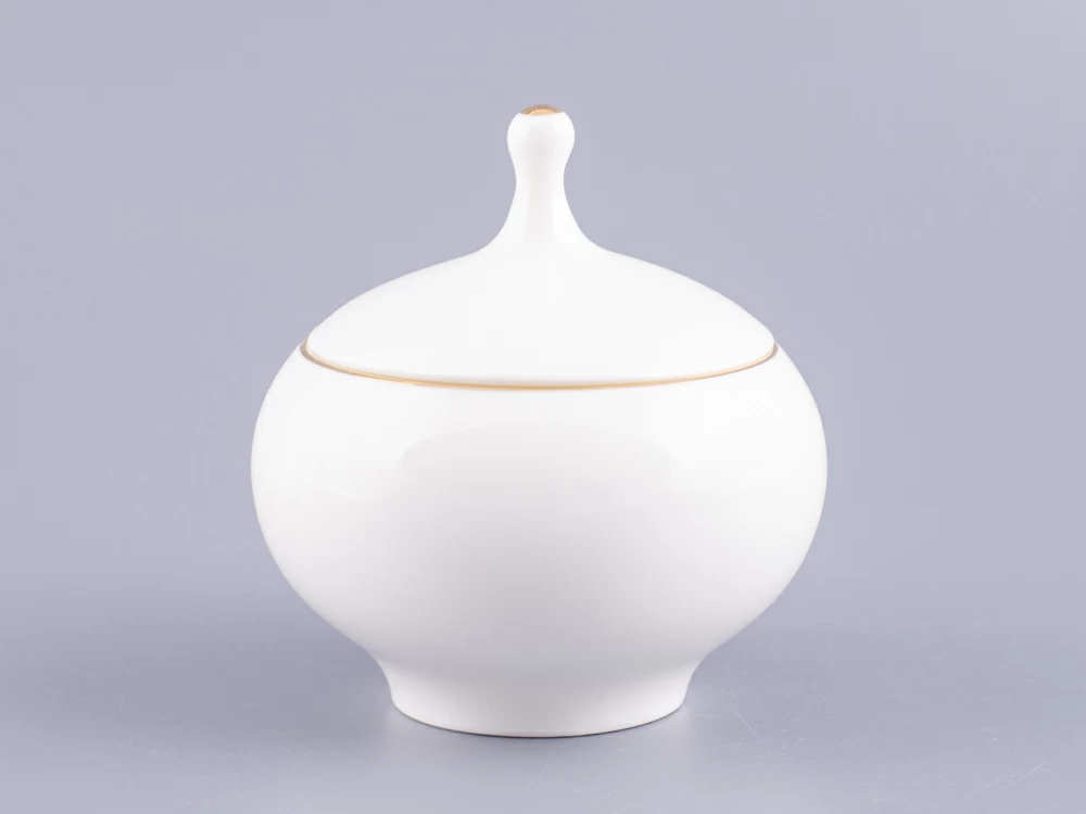 Сахарница форма Яблочко Золотой кант арт. 80.04411.00.1