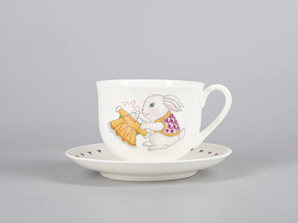 Чашка с блюдцем чайная 335 мл форма Ландыш рисунок Шубка арт. 81.30681.00.1