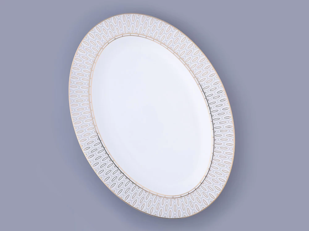 Блюдо овальное 355 мм форма Премиум рисунок Саламандра Грей арт. 80.44702.00.1