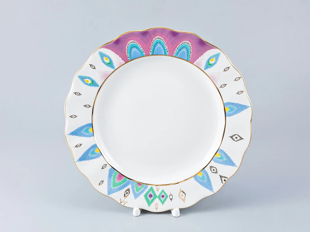 Тарелка мелкая 270 мм. форма Тюльпан рисунок Перо павлина, арт. 80.97651.00.1