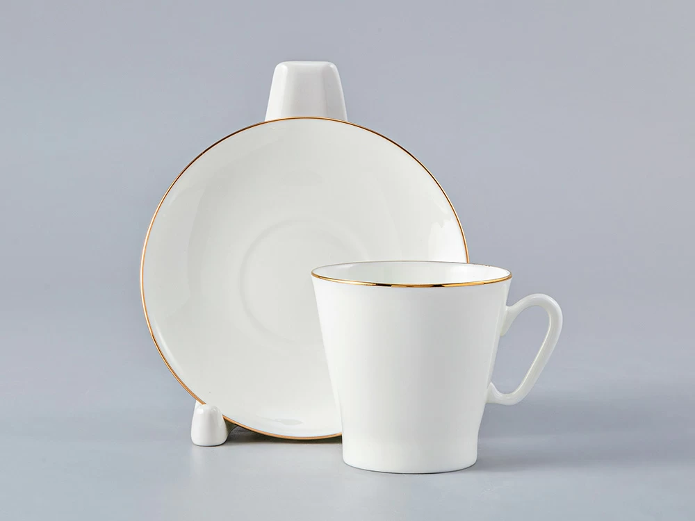 Чашка с блюдцем кофейная 80 мл форма Черный кофе рисунок Золотой кантик арт. 81.14441.00.1