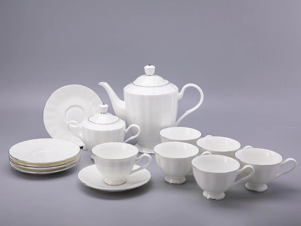 Сервиз чайный форма Нега рисунок Платиновая лента, 6 персон 14 предметов, арт. 81.30715.00.1