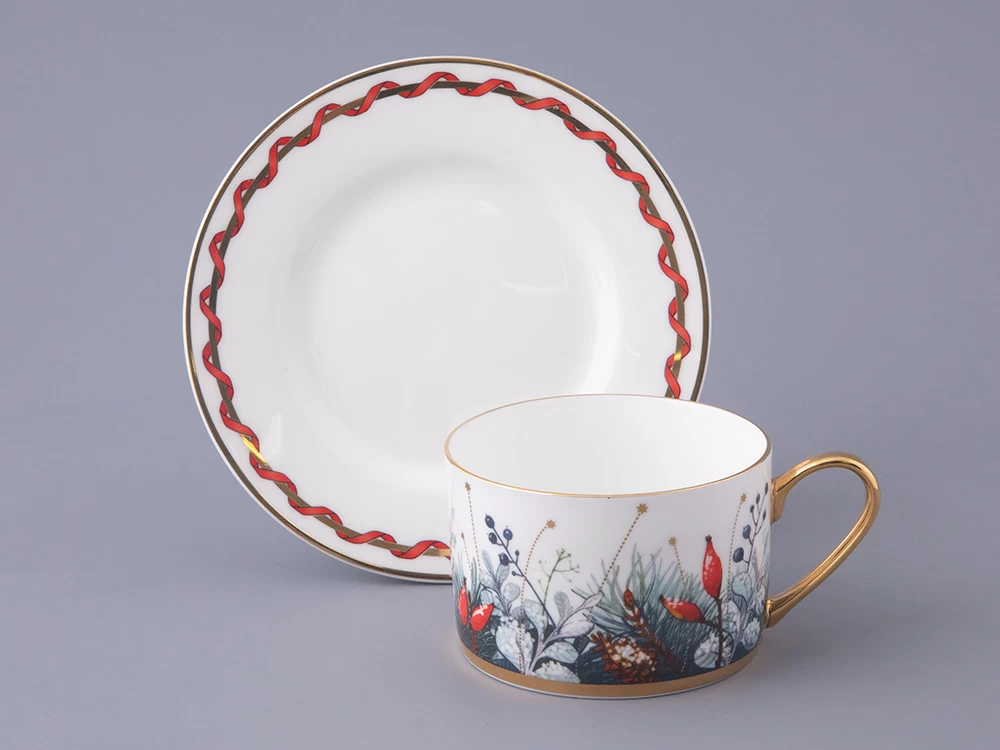 Императорский фарфоровый завод Чашка с блюдцем 250 мл форма Идиллия рисунок Календа, арт. 81.30758.00.1