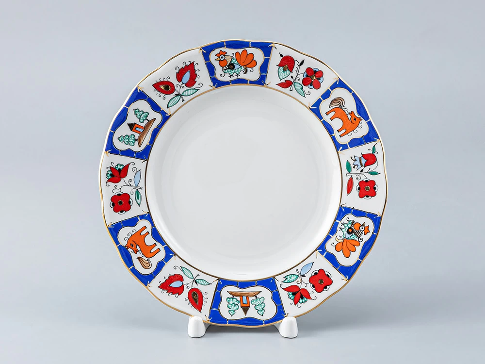 Тарелка мелкая 180 мм форма Тюльпан рисунок Русский лубок арт. 80.05286.00.1