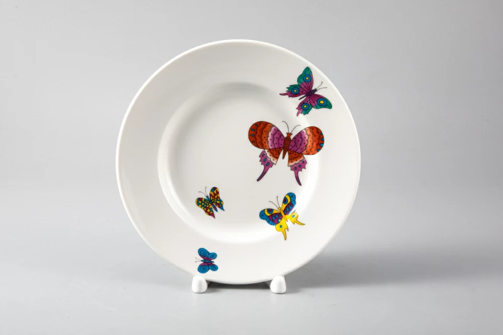 Тарелка мелкая 240 мм форма Плоская рисунок Шафрановые бабочки, арт. 80.39179.00.1