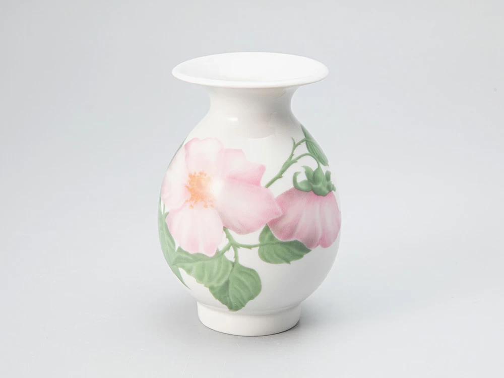 Ваза для цветов форма Березка №6 рисунок Дикая роза арт. 80.84200.00.1