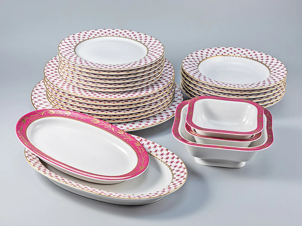 Сервиз столовый форма Молодежная рисунок Сетка-Блюз-2, 6 персон 24 предмета, арт. 81.26393.00.1