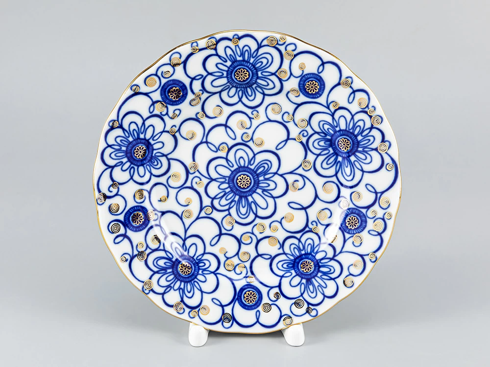 Тарелка мелкая 180 мм форма Тюльпан рисунок Вьюнок тюльпаны арт. 80.04115.00.1