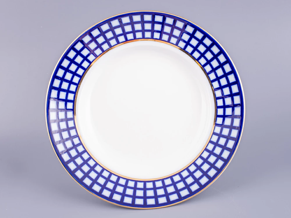 Тарелка глубокая 220 мм, рисунок Кобальтовая клетка арт. 80.04052.00.1