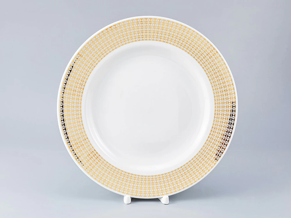 Тарелка мелкая 270 форма Гладкая рисунок Зазеркалье. Полосы , арт. 80.99938.00.1