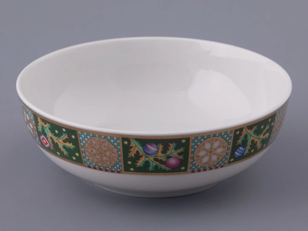 Салатник 160 мм, форма Утро, рисунок Морозный январь зеленая, арт. 80.48359.00.1