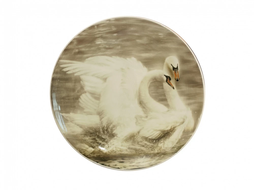 Блюдо декоративное 450 форма Круглая рисунок Дикие лебеди арт. 80.69969.00.1