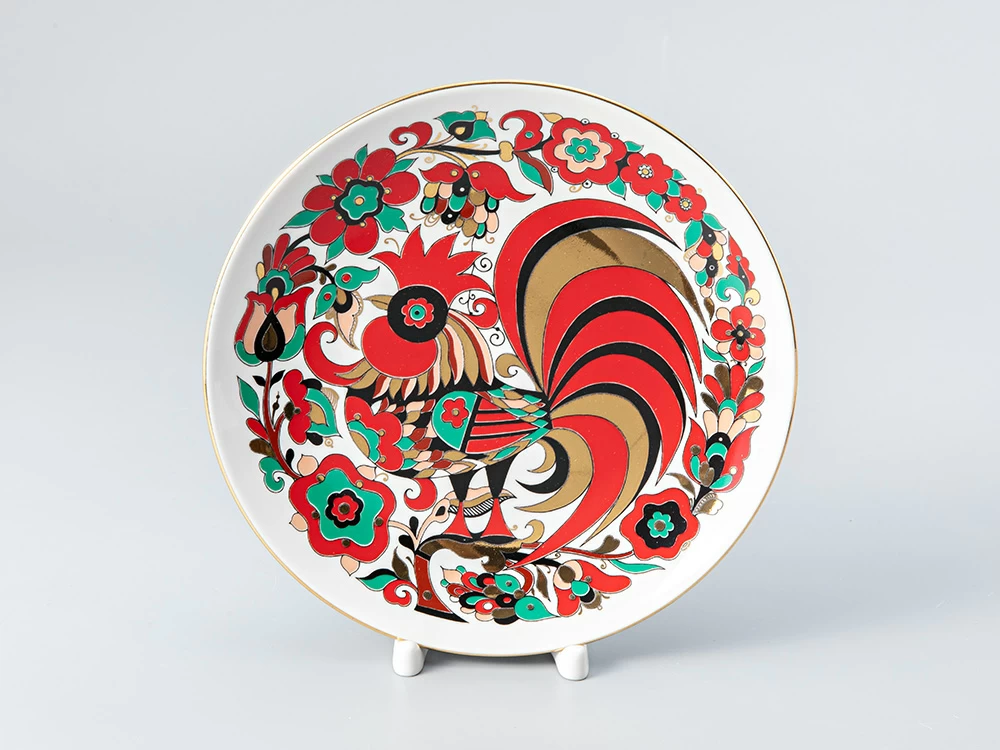 Декоративная тарелка 195 мм форма Эллипс рисунок Петушок арт. 80.51653.00.1