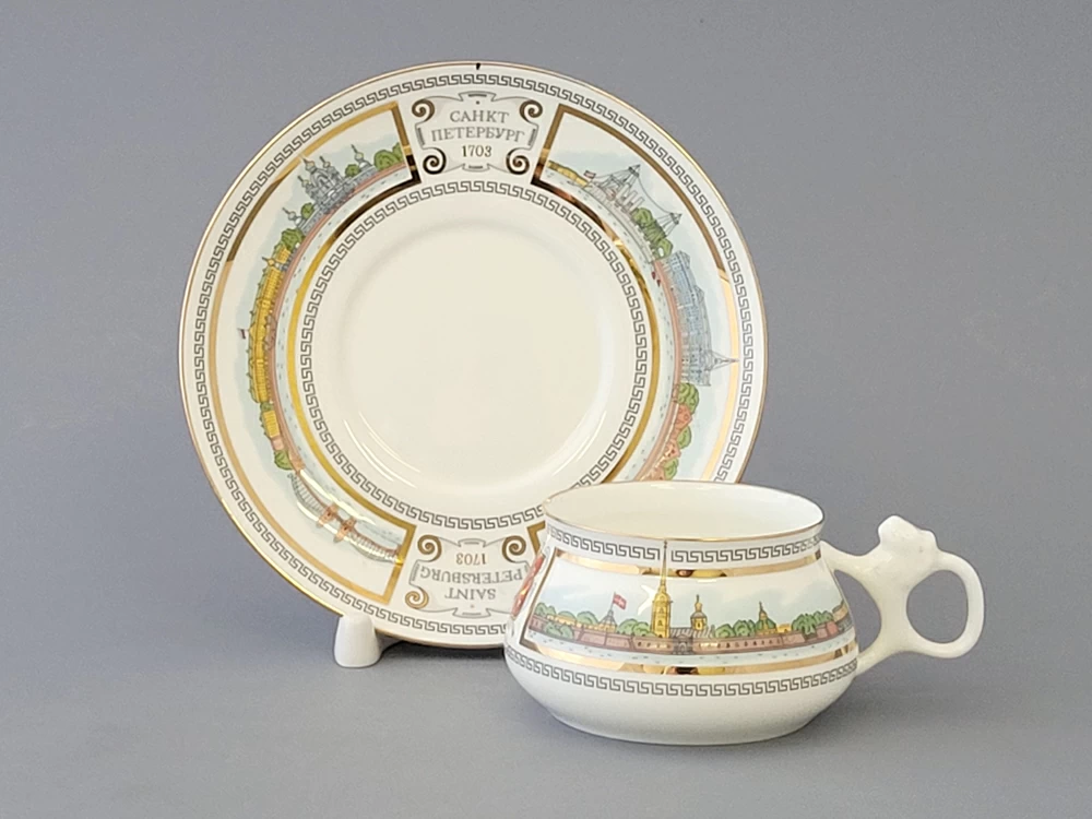 Чашка с блюдцем кофейная 180 мл.,  форма Билибина, рисунок Невские берега арт. 81.16102.00.1