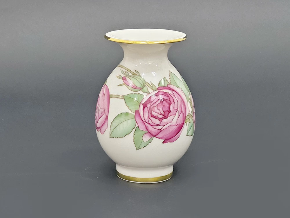 Ваза для цветов форма Березка №6 рисунок Улитка и розовый куст арт. 60.09237.00.5