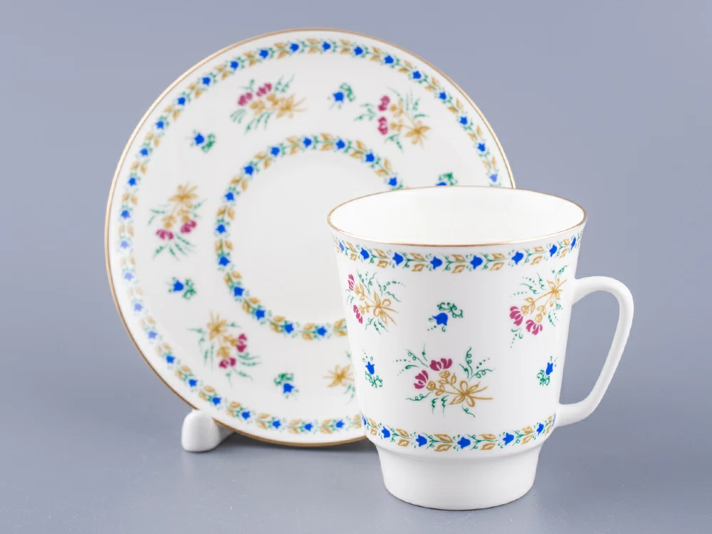 Чашка с блюдцем кофейная 165 мл.,  форма Майская,  рисунок Голубой колокольчик с отводкой арт. 81.14021.00.1