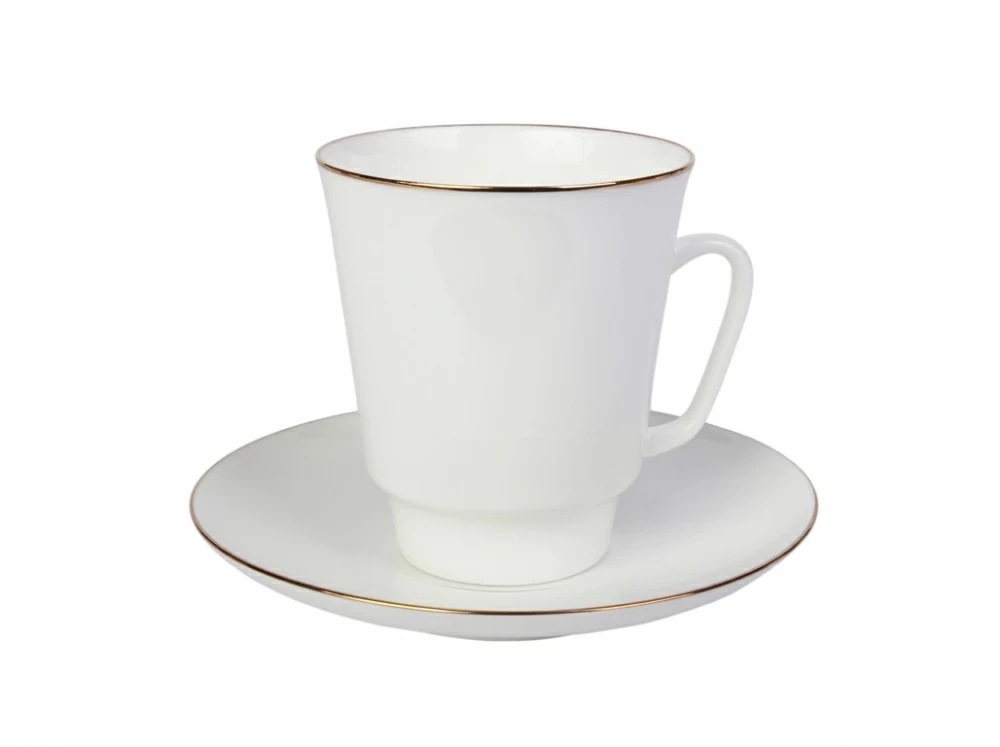 Чашка с блюдцем кофейная 165 мл форма Майская рисунок Золотой кантик арт. 81.13733.00.5