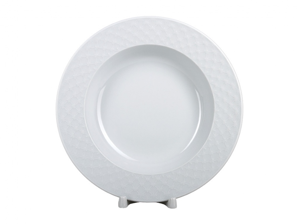 Тарелка глубокая 225 мм, форма Европейская-2, рисунок Сетка Омега, арт. 80.87672.00.1