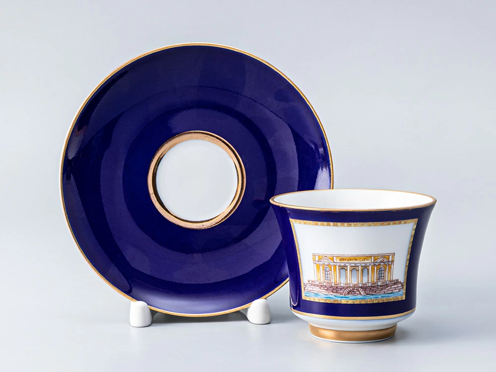 Чашка с блюдцем кофейная 145 мл.,  форма Банкетная, рисунок Классика Петербурга 52% №2 арт. 81.18109.00.1