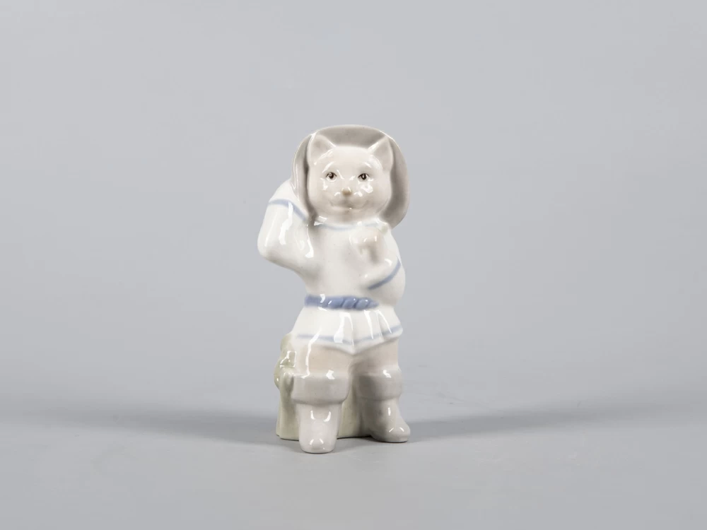 Скульптура Кот с рыбой Удача арт. 82.43056.00.1