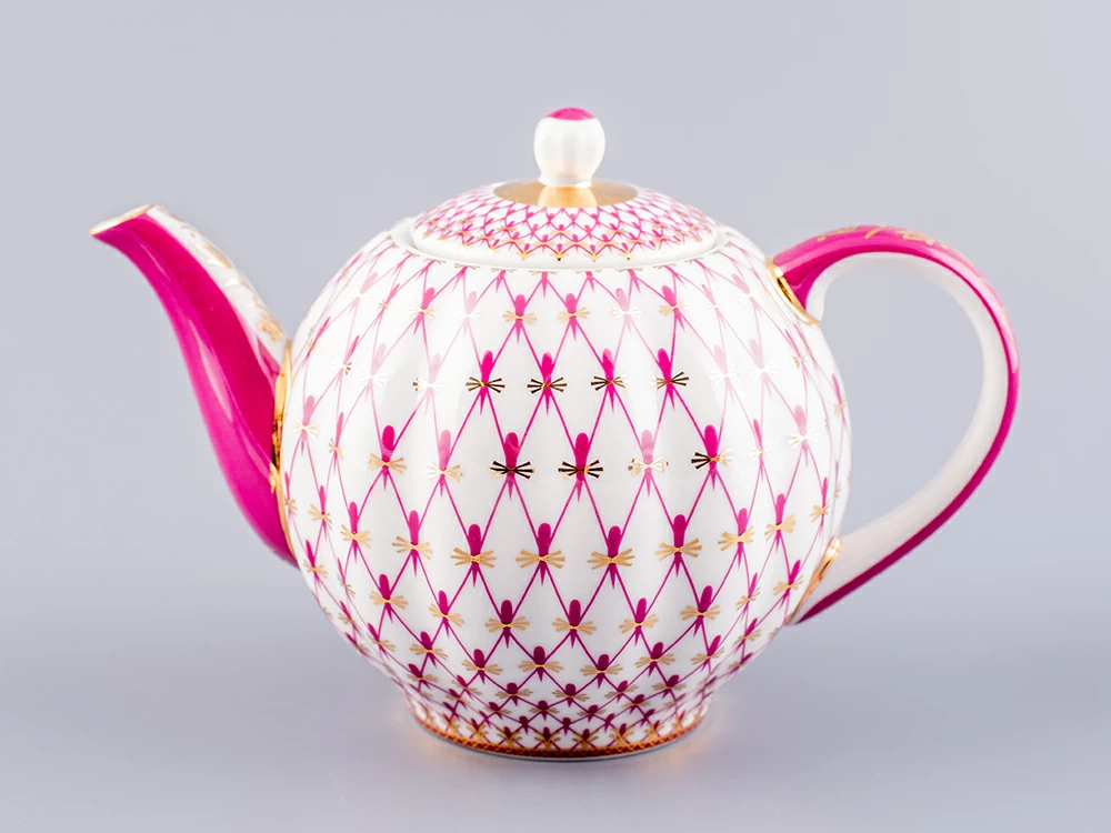 Чайник заварочный форма Тюльпан рисунок Сетка-Блюз 2 арт. 80.86209.00.1