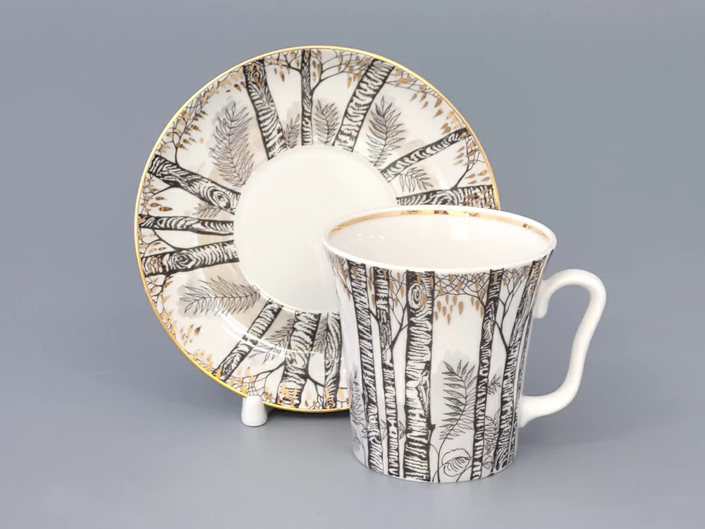 Бокал с блюдцем форма Ленинградский рисунок Половодье 360 мл арт. 81.11008.00.1