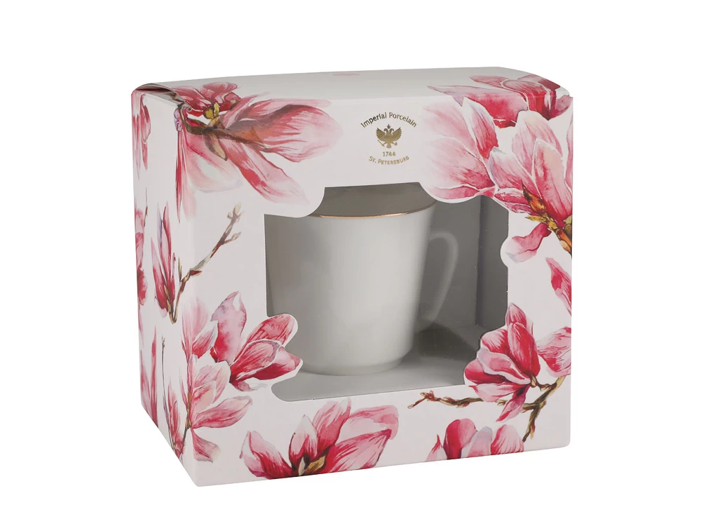 Подарочный набор Чашка с блюдцем 165 мл, форма Майская рисунок Золотой кантик арт. 81.27474.00.1