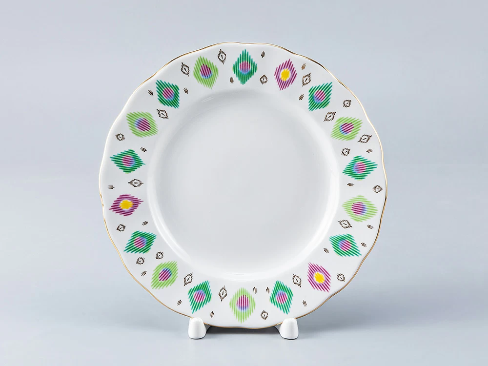 Тарелка мелкая 180 мм. форма Тюльпан рисунок Перо павлина, арт. 80.97649.00.1