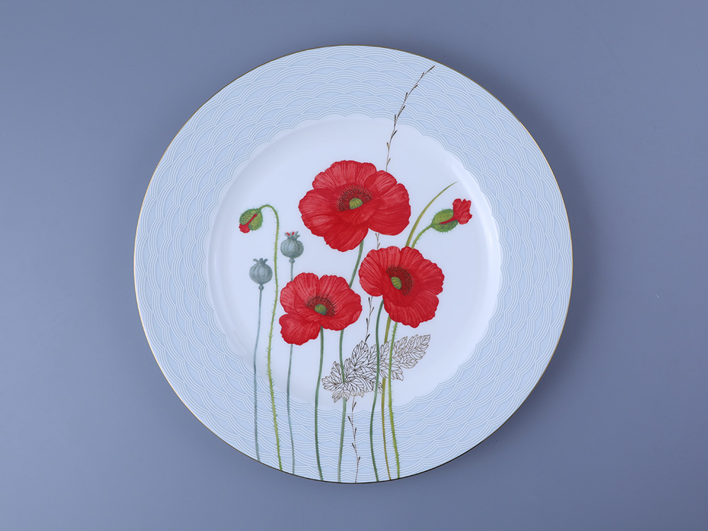 Блюдо круглое 310 мм форма Премиум рисунок Маки, арт. 80.06313.00.1