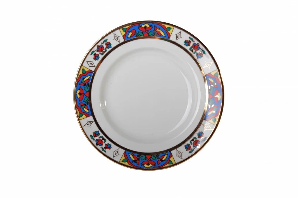 Тарелка мелкая 180 мм форма Гладкая рисунок Народные узоры арт. 80.60807.00.1