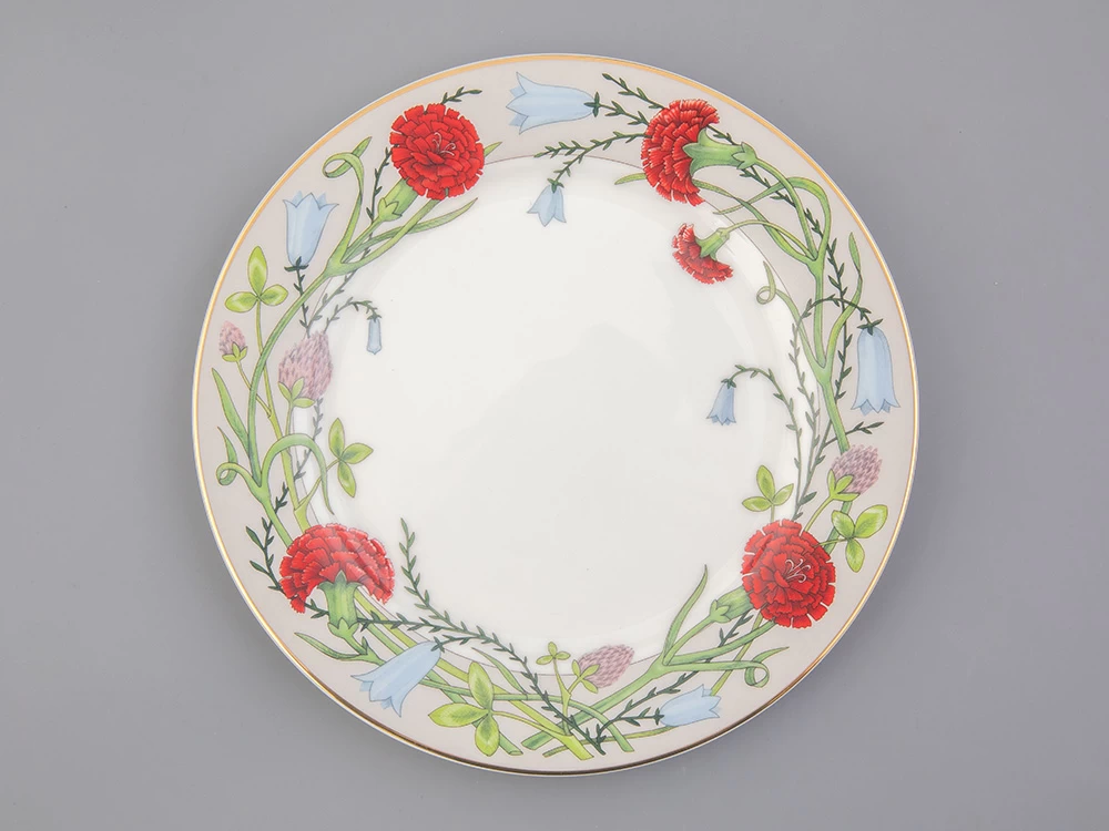 Императорский фарфоровый завод Тарелка плоская 200 мм форма Стандартная-2 рисунок Сад Алисы светло-серый, арт 80.49310.00.1